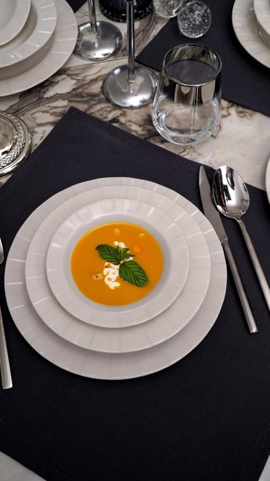 Hermia Juego de Cena Zumrut de 18 Piezas Blanco